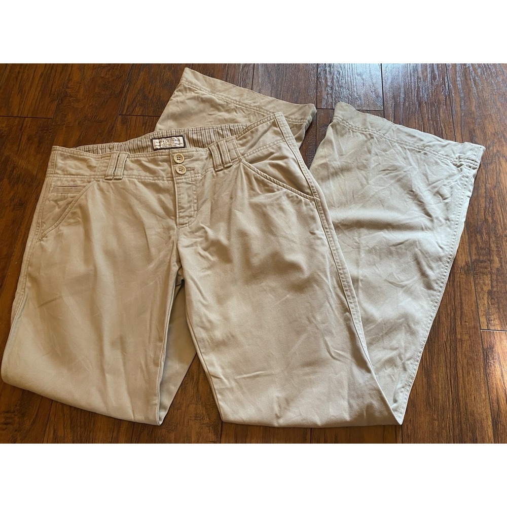 Y2K VTG Abercrombie & Fitch Boho Flap Pocket Flare Cargo Pants Women 8 Khaki